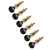 Rickard Cyclone High Ratio Tuning Pegs for Guitar with Black Knobs, Set of 6, Gold