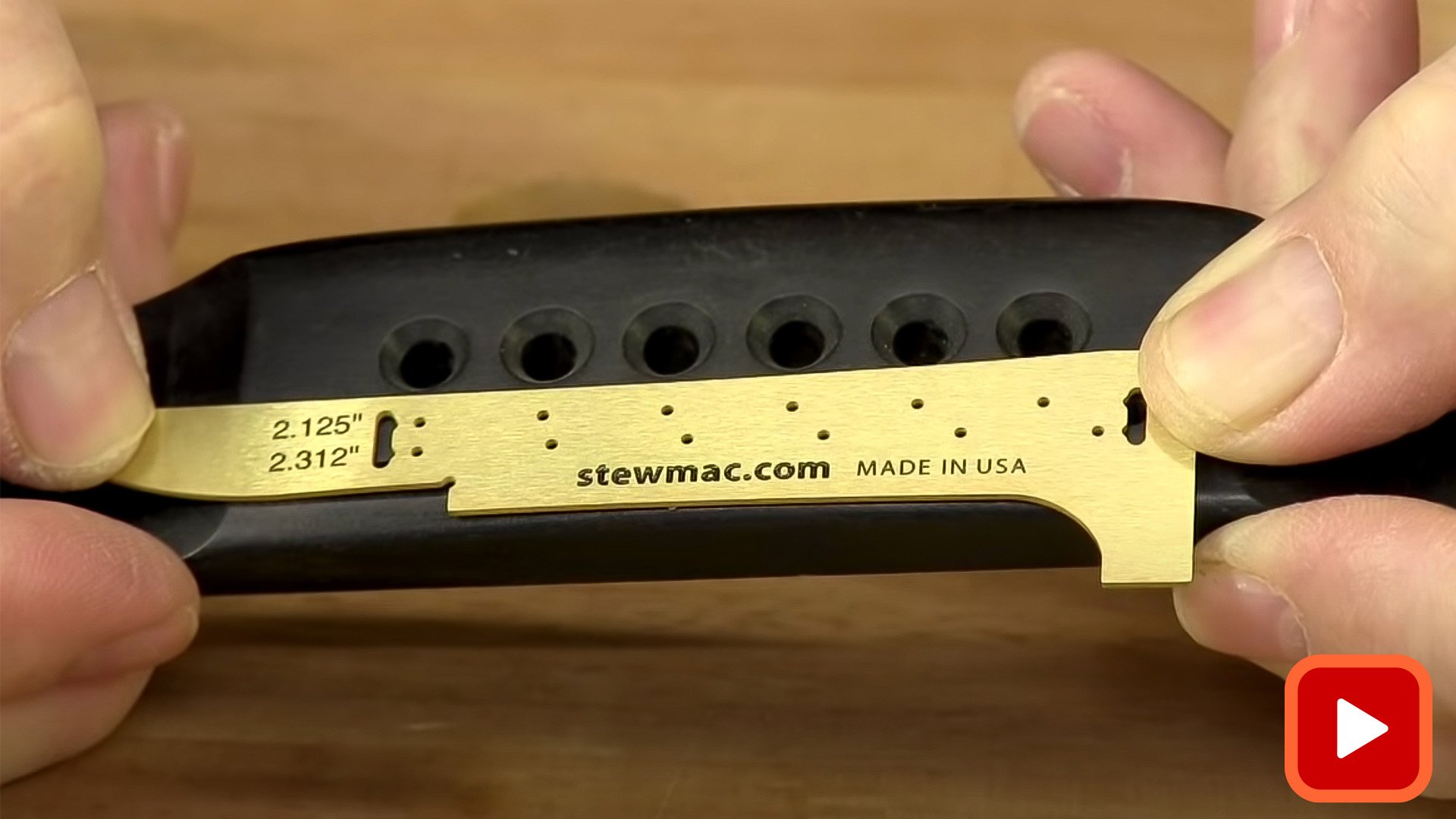 Template aligning bridge pin holes on acoustic bridge 