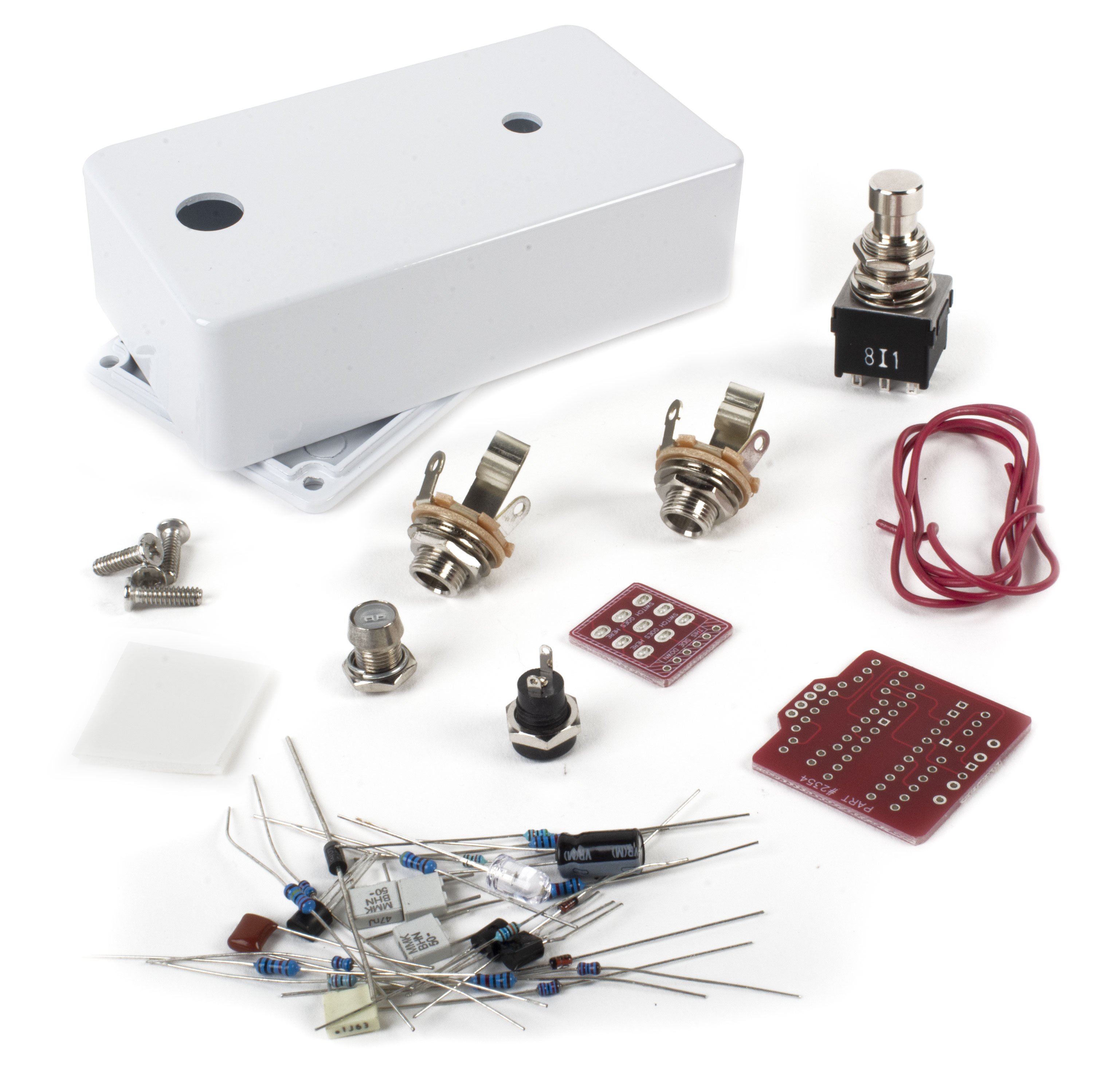 StewMac Interval Fuzz DIY Pedal Kit, With White Enclosure StewMac Interval Fuzz DIY Pedal Kit, With White Enclosure