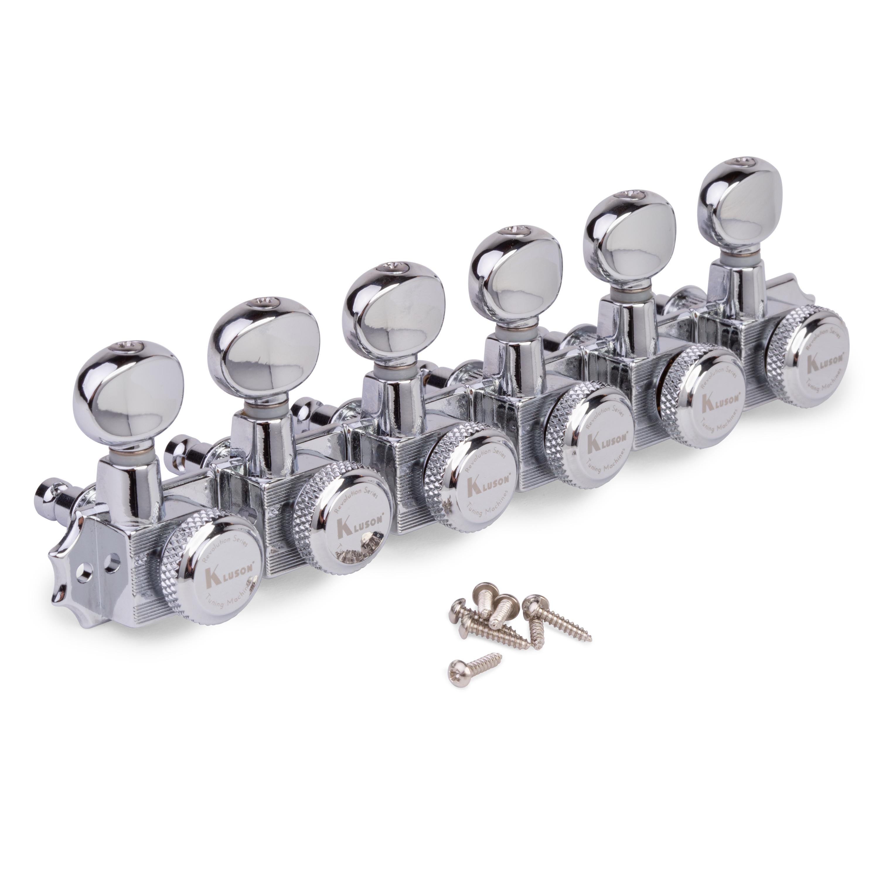 Kluson 6 In Line Locking Revolution Series H Mount Non Collared Tuners