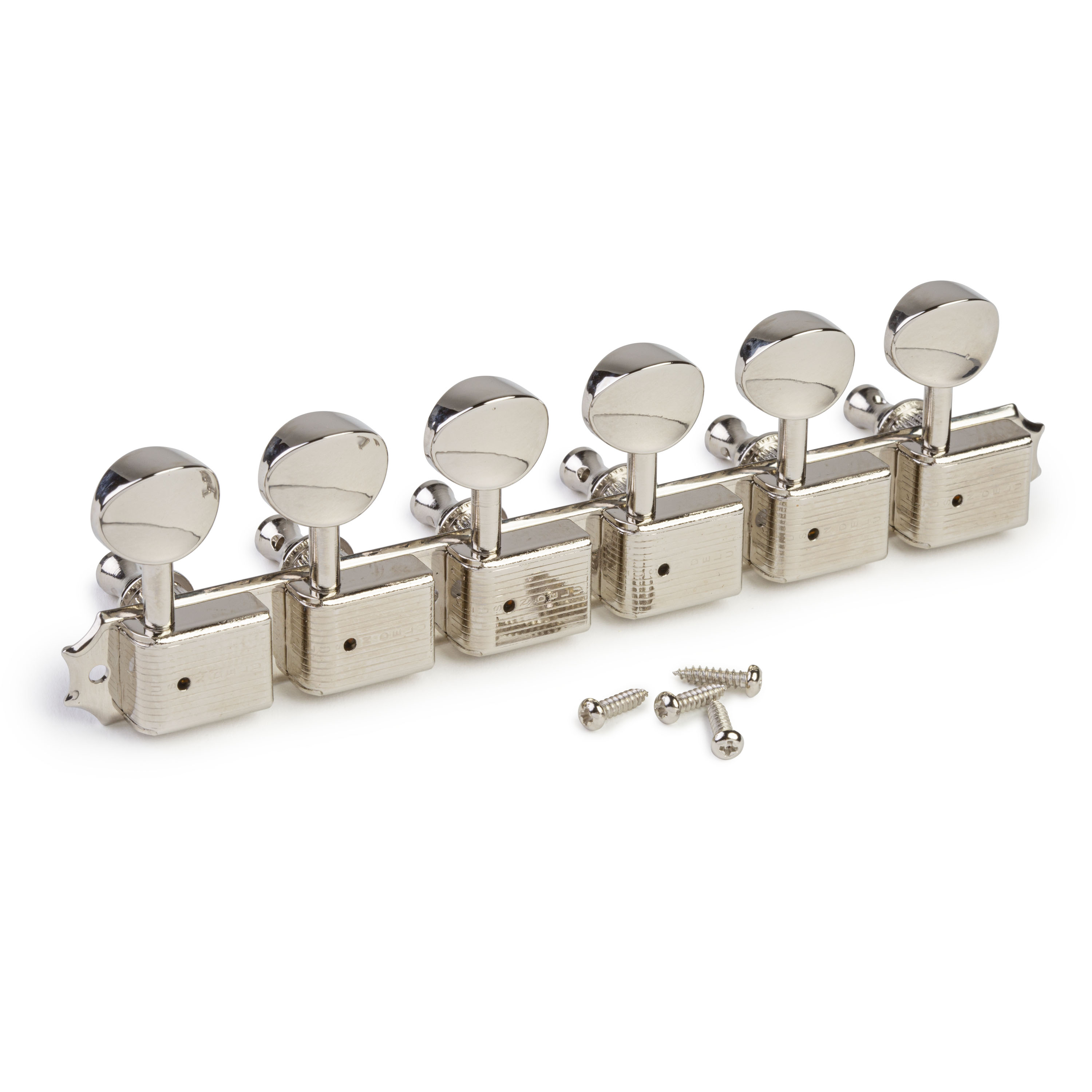 Kluson 6-On-Plate Deluxe Series Tuners, Single Line, Nickel