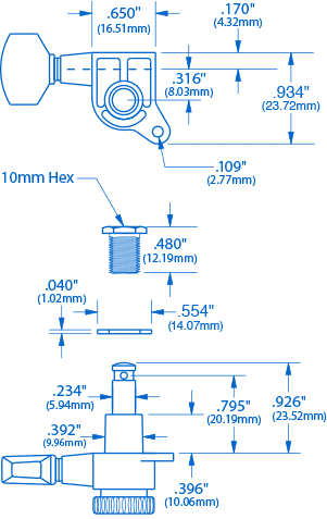 Gotoh Magnum Lock-Trad 6-In-Line Tuners Gotoh Magnum Lock-Trad 6-In-Line Tuners